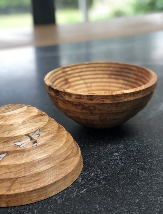 handmade wooden bread proving bowl
