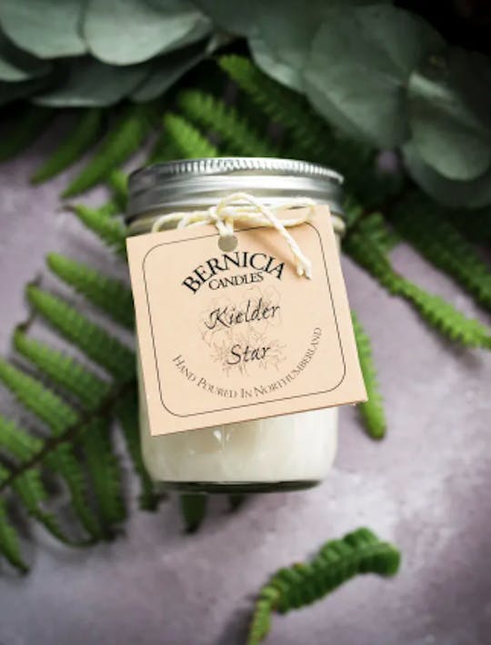 Kielder Star quilted candle