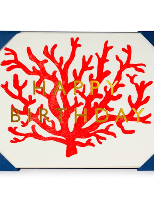 Coral birthday card